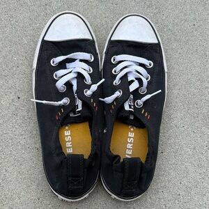 Converse Black Canvas Sneakers with White Accents
